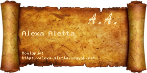 Alexa Aletta névjegykártya